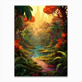 Savanah Rainforest Cartoon 1 Canvas Print