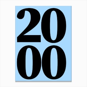 2000 Typography Date Year Word Canvas Print