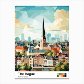 The Hague, Netherlands, Geometric Illustration 1 Poster Canvas Print