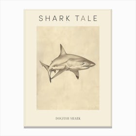 Dogfish Shark Vintage Illustration 7 Poster Canvas Print