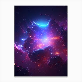 Star Cluster Neon Nights Space Canvas Print
