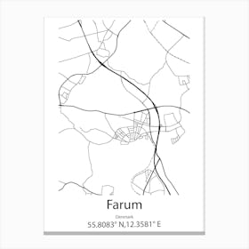 Farum,Denmark Minimalist Map Canvas Print