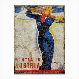 Vintage Travel Poster ― Winter In Austria 1 Canvas Print