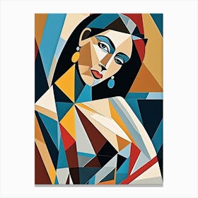 Woman Portrait Cubism Pablo Picasso Style (4) Canvas Print