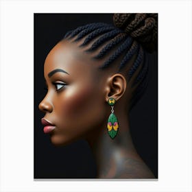 African Woman With Earrings Canvas Print