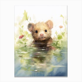 Adorable Chubby Swimming 1 Canvas Print