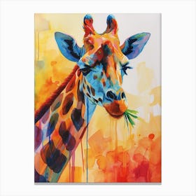 Giraffe Face Watercolour Portrait 4 Canvas Print