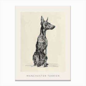 Manchester Terrier Dog Line Sketch 2 Poster Canvas Print