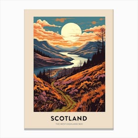 The West Highland Way Scotland 4 Vintage Hiking Travel Poster Canvas Print