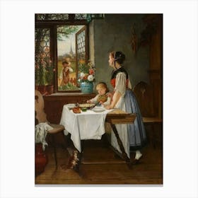 Family At The Table Canvas Print