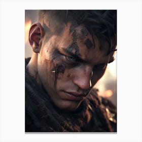 Young Man With Blood On His Face Canvas Print