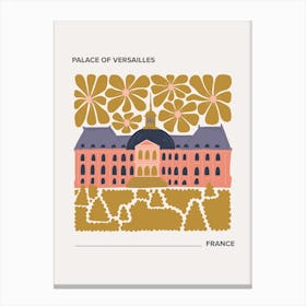 Palace Of Versailles   France, Warm Colours Illustration Travel Poster 2 Canvas Print