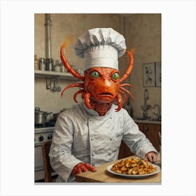 Chef Crab Canvas Print