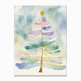 Watercolour Christmas Tree Canvas Print