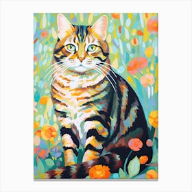 Fluffly Cat Oil Painting Canvas Print