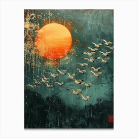 Sunrise Over Geese Canvas Print