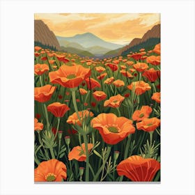 Poppies In The Mountains 3 Canvas Print