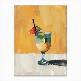 Cocktail In A Glass, Mid century Poster Canvas Print