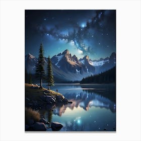 Night Sky In The Mountains Canvas Print