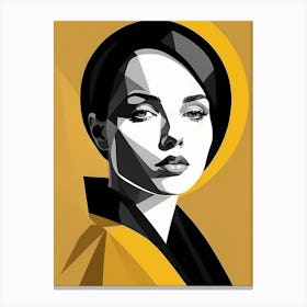 Minimalism Geometric Woman Portrait Pop Art (36) Canvas Print
