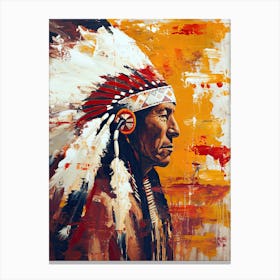 Oglala Odyssey In Minimalism ! Native American Art Canvas Print