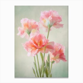 Gladioli Flowers Acrylic Painting In Pastel Colours 4 Canvas Print