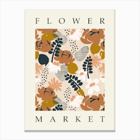 Neutral Flower Market Print 3 Canvas Print