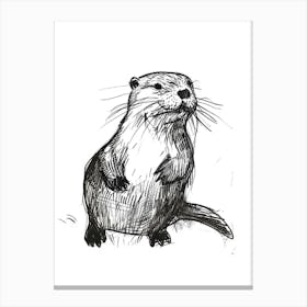 B&W Otter Canvas Print