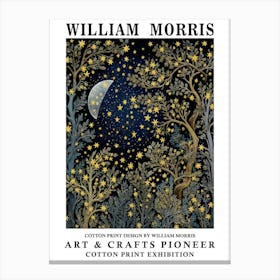 William Morris Print Moon Night Forest 3 3 Canvas Print