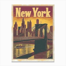 Aihrgdesign A Mid Century Modern Travel Poster For New York 2 Canvas Print