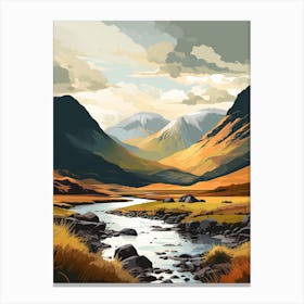 Glen Coe Scotland 2 Hiking Trail Landscape Canvas Print