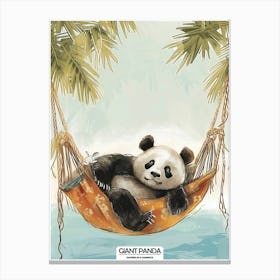 Giant Panda Napping In A Hammock Poster 3 Canvas Print