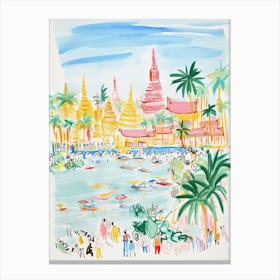 Bangkok, Dreamy Storybook Illustration 1 Canvas Print