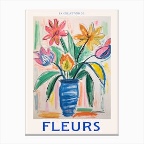 French Flower Poster Gloriosa Lily Canvas Print