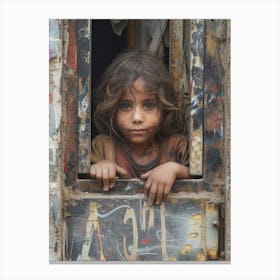 Girl In A Window Canvas Print