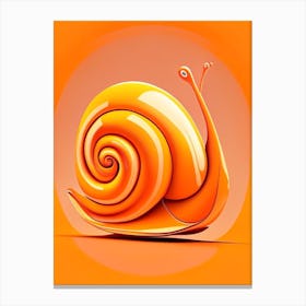 Full Body Snail Orange 1 Pop Art Canvas Print