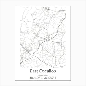 East Cocalico,United States Minimalist Map Canvas Print