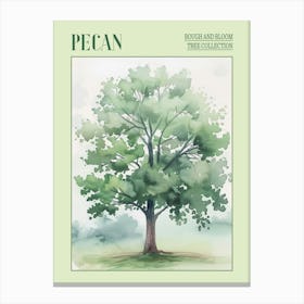 Pecan Tree Atmospheric Watercolour Painting 1 Poster Canvas Print