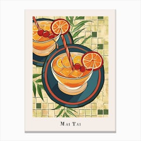 Mai Tai Watercolour Poster Canvas Print