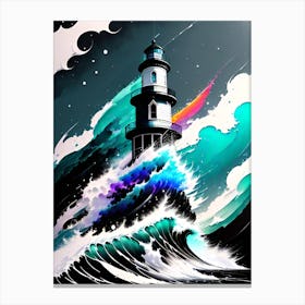 Lighthouse In The Ocean 4 Canvas Print