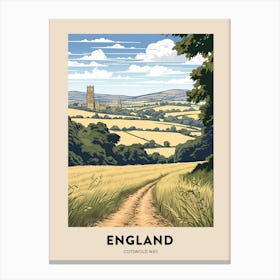 Cotswold Way England 3 Vintage Hiking Travel Poster Canvas Print