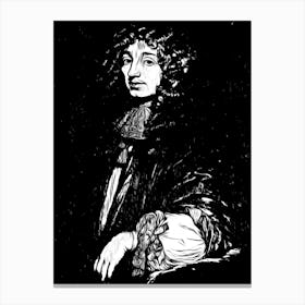 Christiaan Huygens Black In White Canvas Print