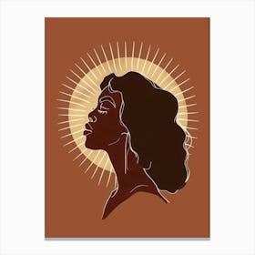 Black Woman With Sunburst Canvas Print