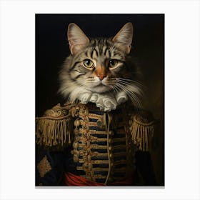 Cat In Royal Clothing Rococo Style 4 Canvas Print