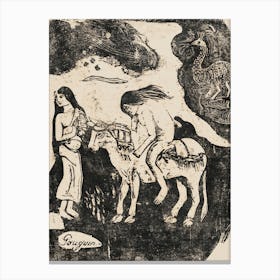 The Rape Of Europa, From The Suite Of Late Wood Block Prints, Paul Gauguin Canvas Print