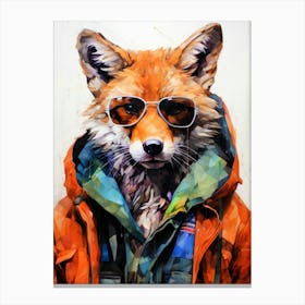 Fox In Sunglasses animal Canvas Print