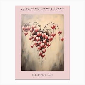 Classic Flowers Market Bleeding Heart Floral Poster 2 Canvas Print