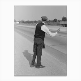 Untitled Photo, Possibly Related To Hitchhiker At City Limits Of Waco, Texas By Russell Lee Canvas Print