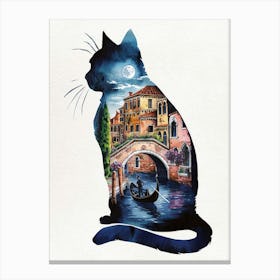 Cat In Venice Canvas Print