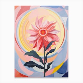 Gaillardia 4 Hilma Af Klint Inspired Pastel Flower Painting Canvas Print